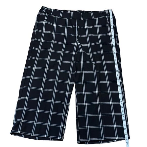 Old Navy Black & White Window Pane Wide Leg Capri Pants XLARGE - Picture 8 of 12